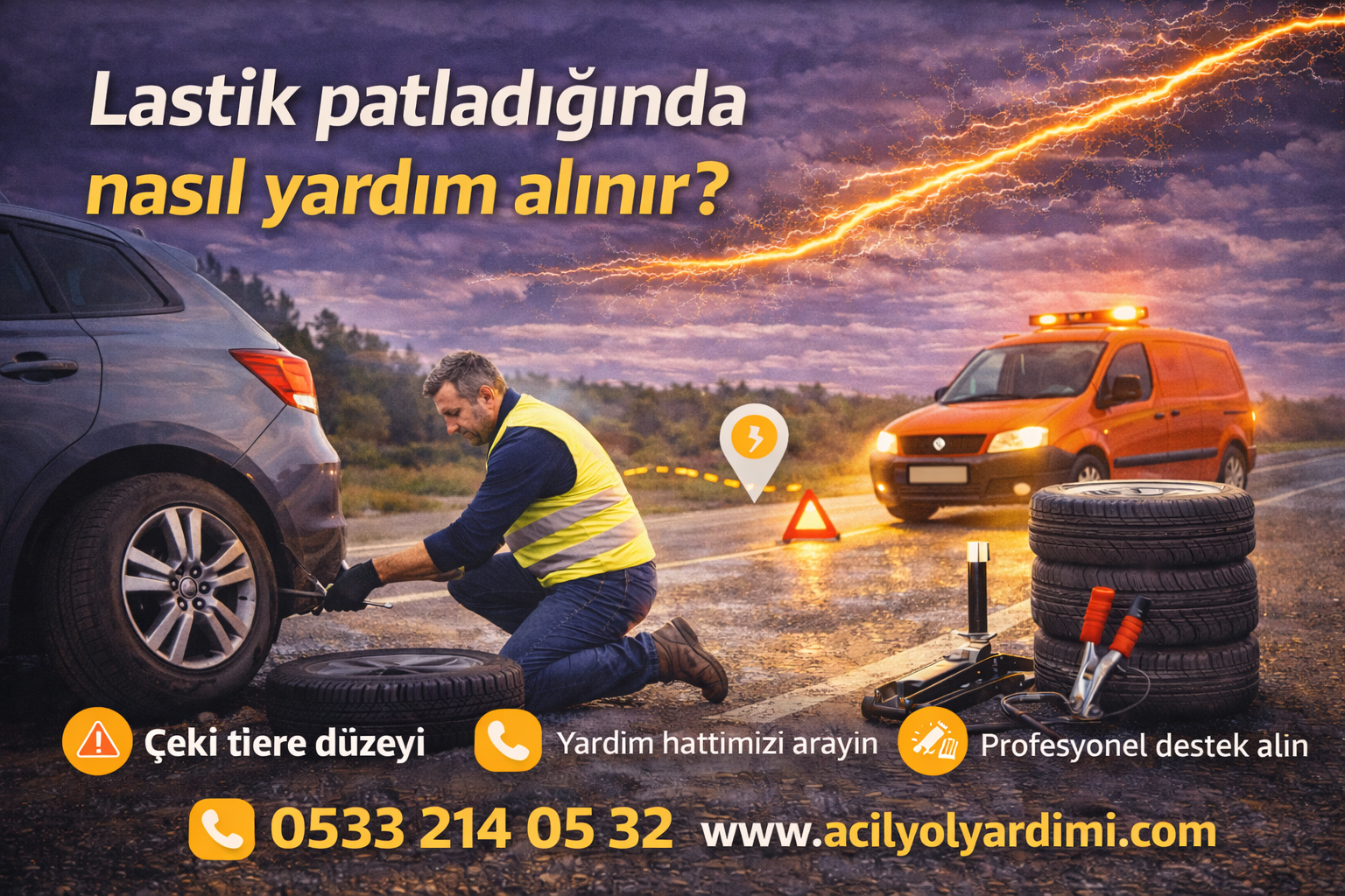 Lastik patladığında nasıl yardım alınır