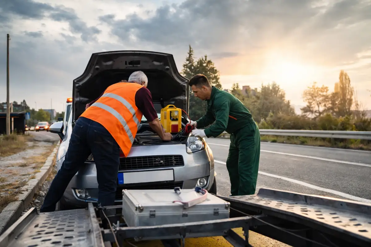 Feriköy’de 7/24 yol yardım ekipleri arızalanan araca akü takviye ve yol yardım hizmeti veriyor