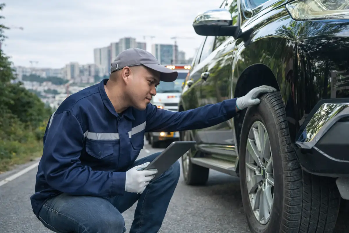 Sancaktepe’de oto çekici ve araç kurtarma hizmeti veren çekici ekibi arızalı aracı kurtarıyor
