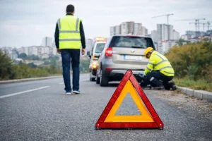 Sancaktepe yol yardım ekipleri arızalanan araca yol yardım ve akü takviye hizmeti veriyor